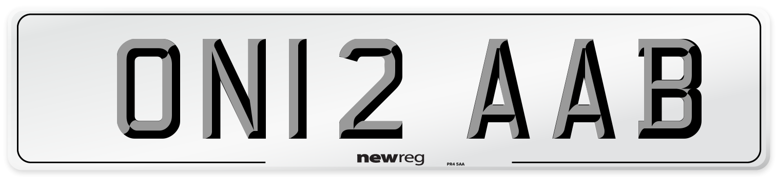 ON12 AAB Number Plate from New Reg